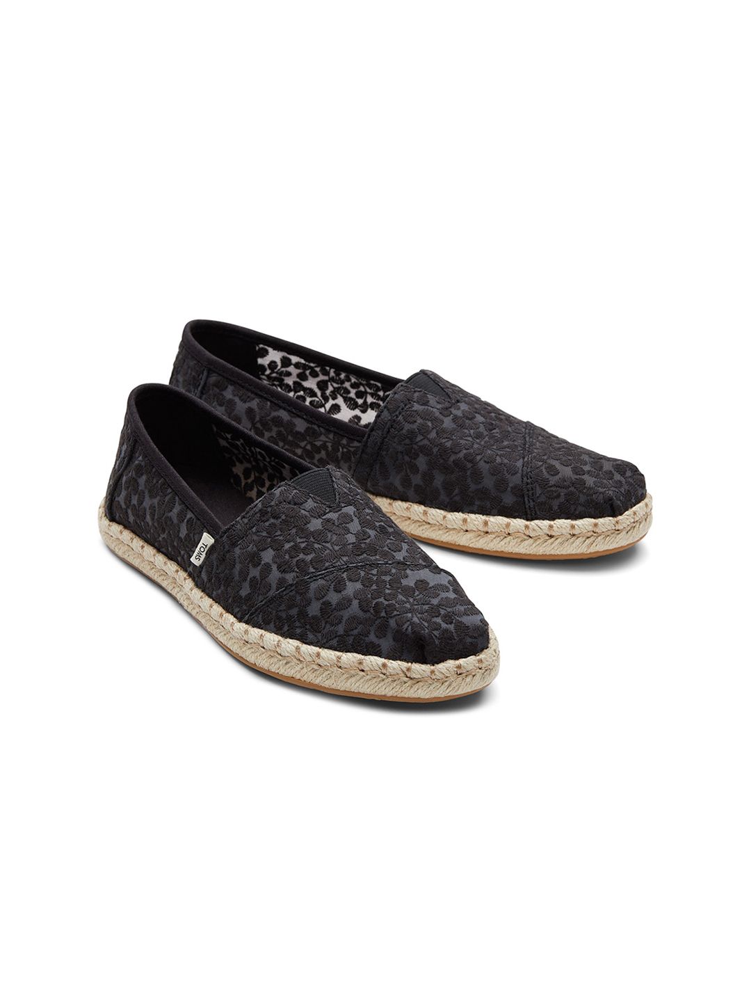 TOMS Women Black Lace Alpargata Espadrilles Price in India