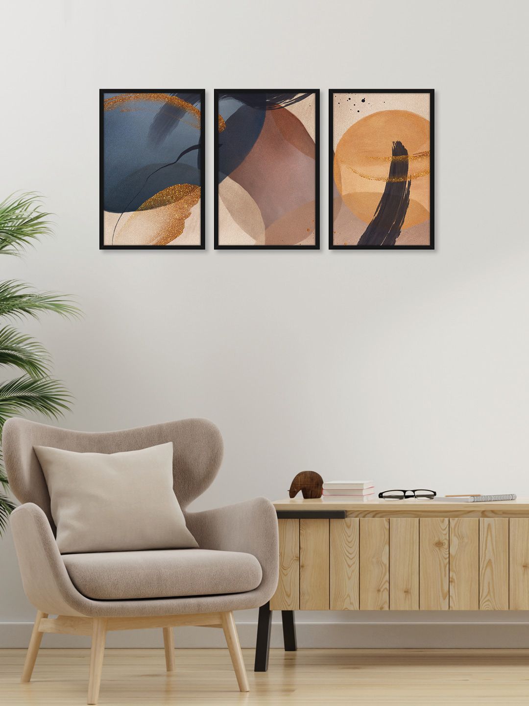 RANDOM Set of 3 Abstract Wall Art Price in India