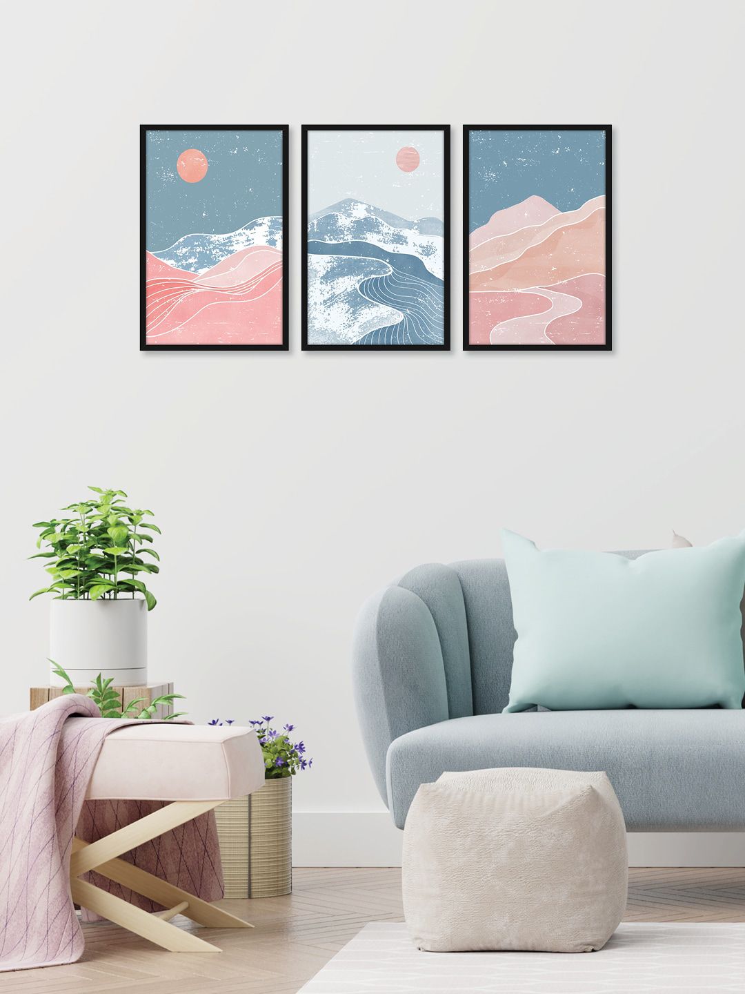 Random Set of 3 Beautiful Scenery Wall Art Price in India