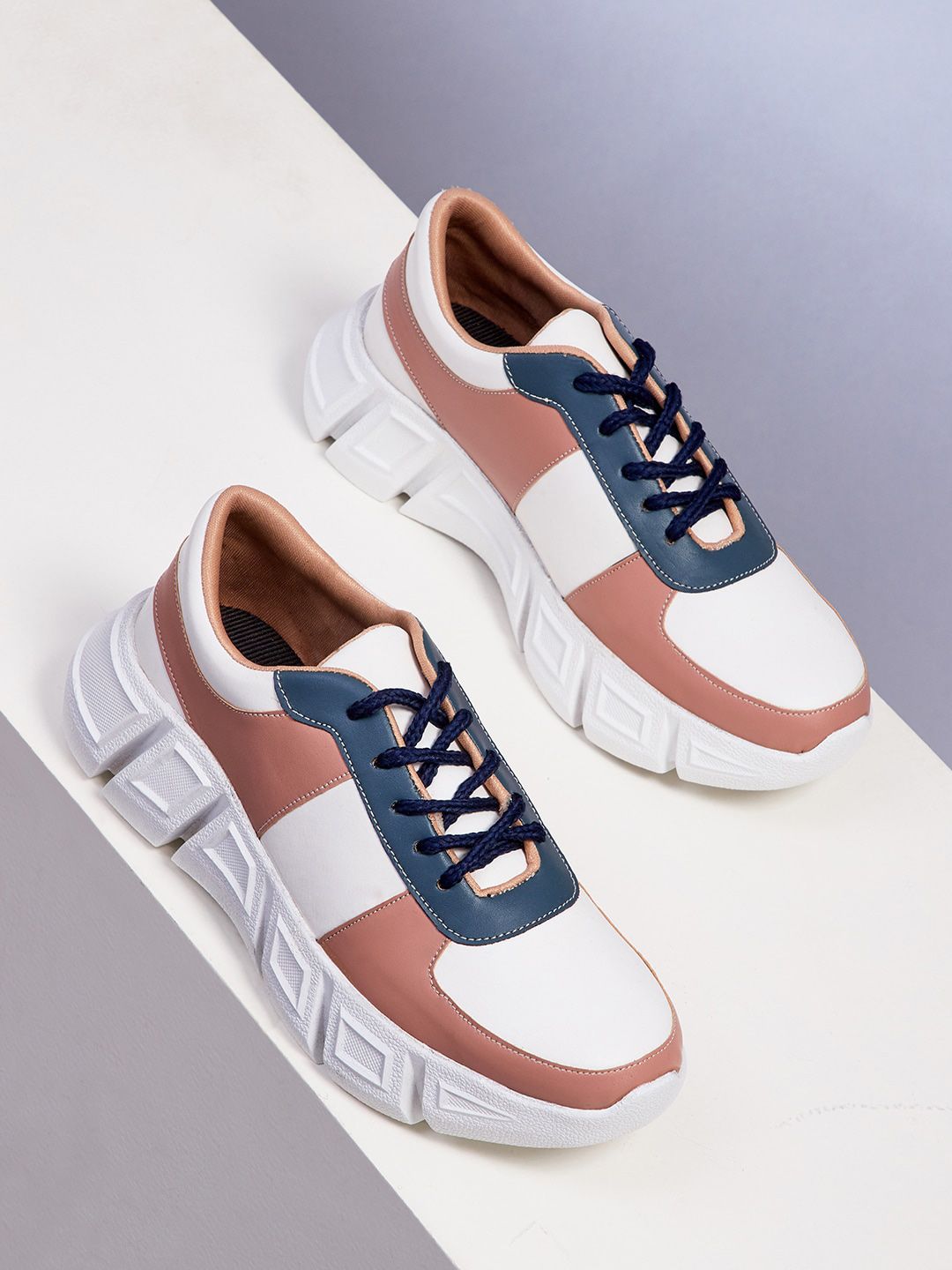 TRASE Women Pink Colourblocked Sneakers Price in India