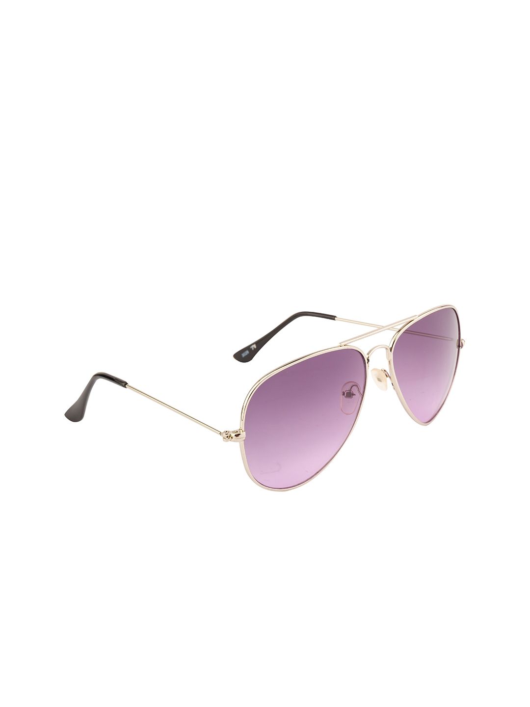 Ted Smith Unisex Purple Lens & Silver-Toned Aviator Sunglasses with UV Protected Lens Price in India