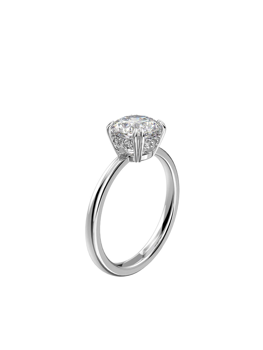 SWAROVSKI Rhodium-Plated White Crystal-Studded Finger Ring Price in India