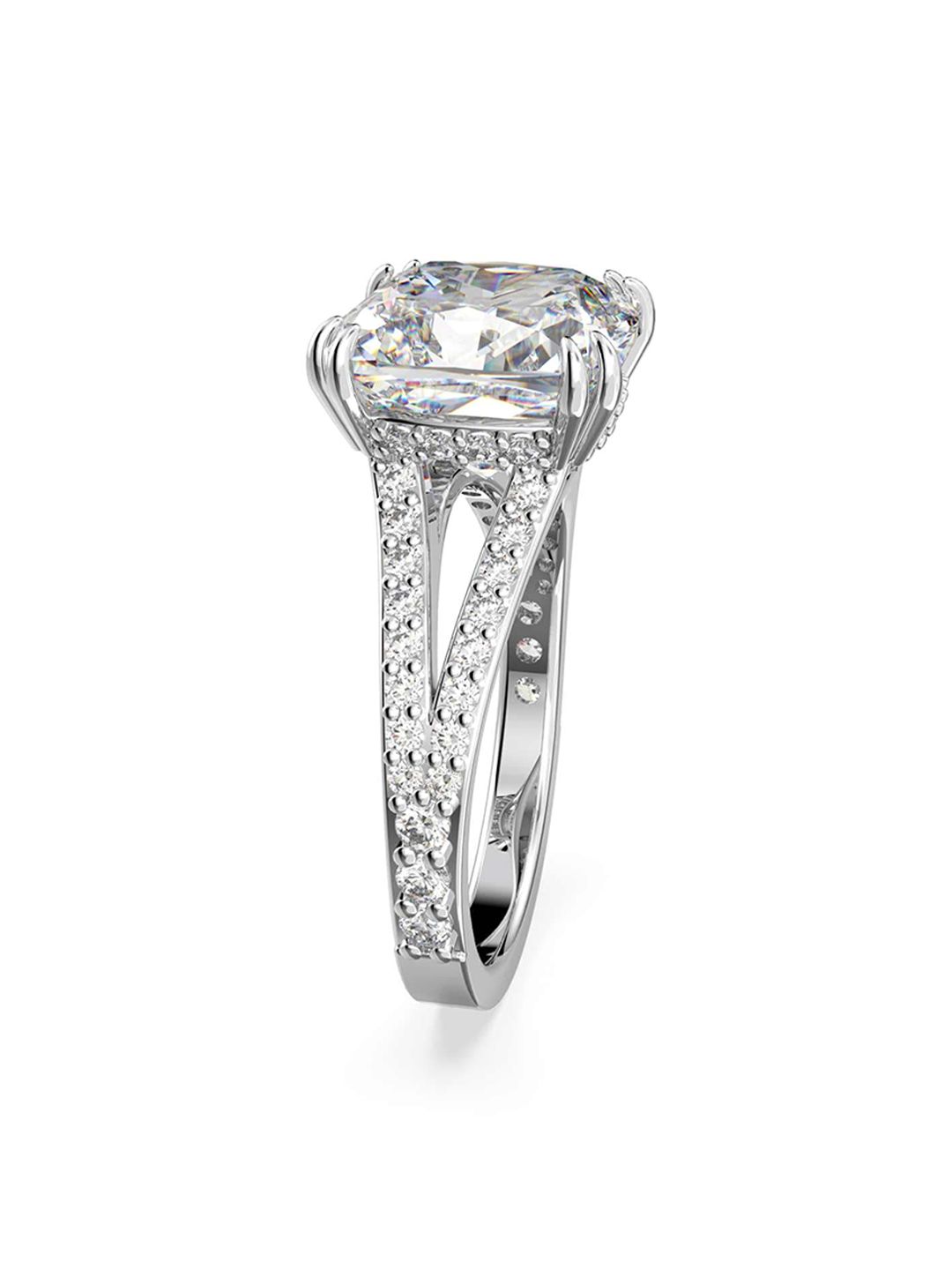 SWAROVSKI Rhodium-Plated Stone-Studded Finger Ring Price in India