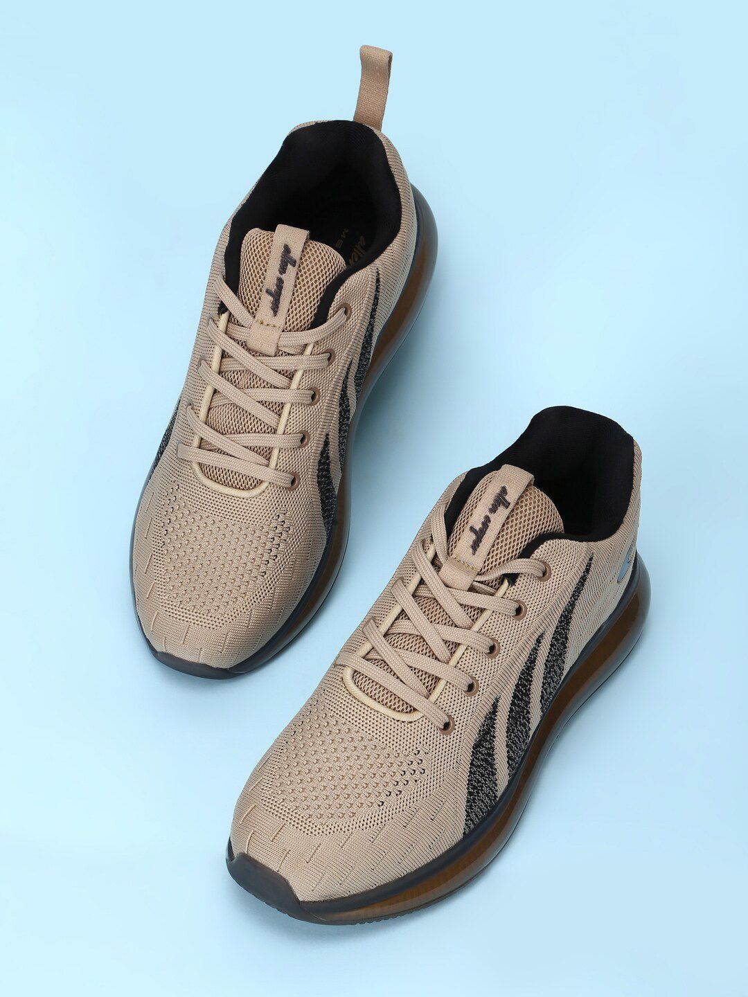 Allen Cooper Men Beige Mesh Running Non-Marking Shoes