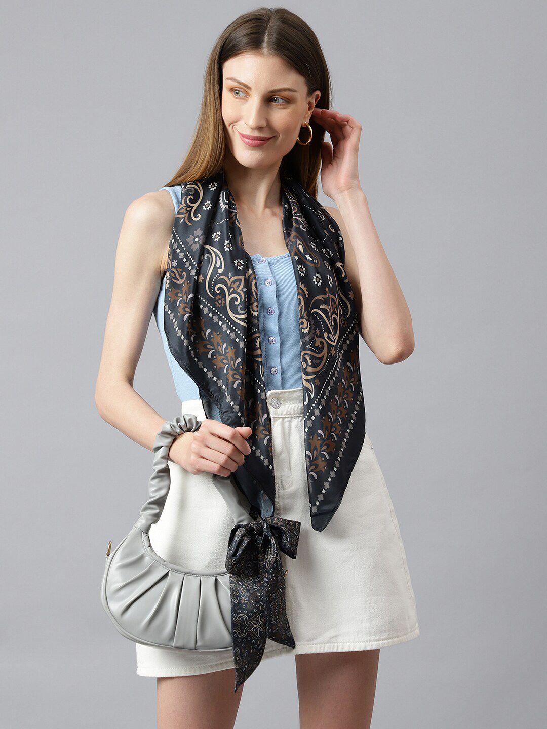 Tossido Women Black & White Printed Scarf Price in India