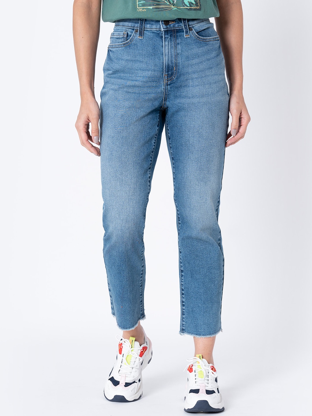 Mode by Red Tape Women Blue Straight Fit High-Rise Jeans Price in India