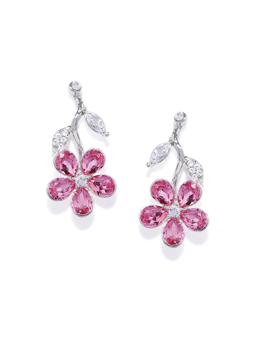 Mahi Pink Contemporary Drop Earrings Price in India