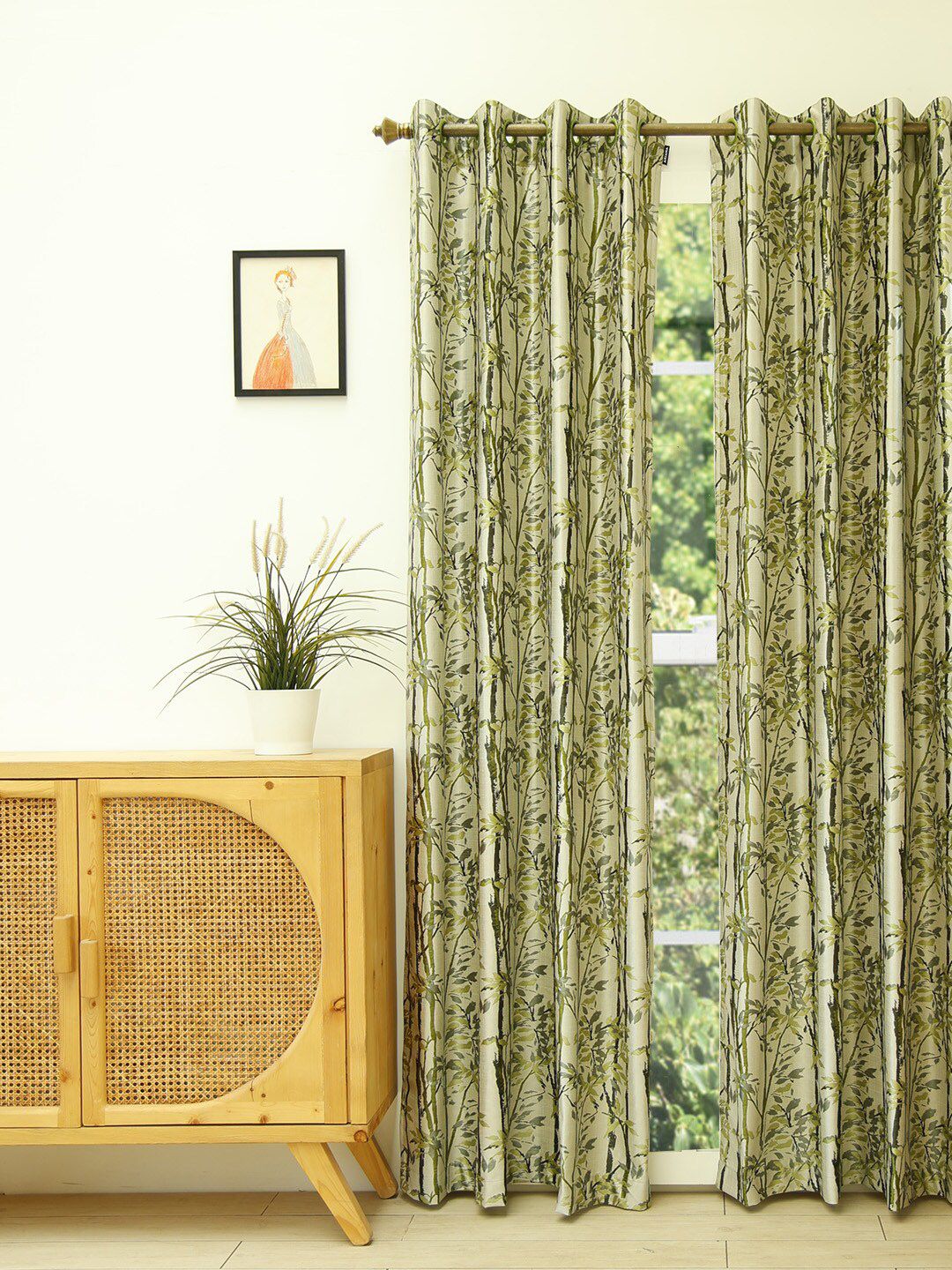 Ariana Green Ethnic Motifs Long Door Curtain Price in India
