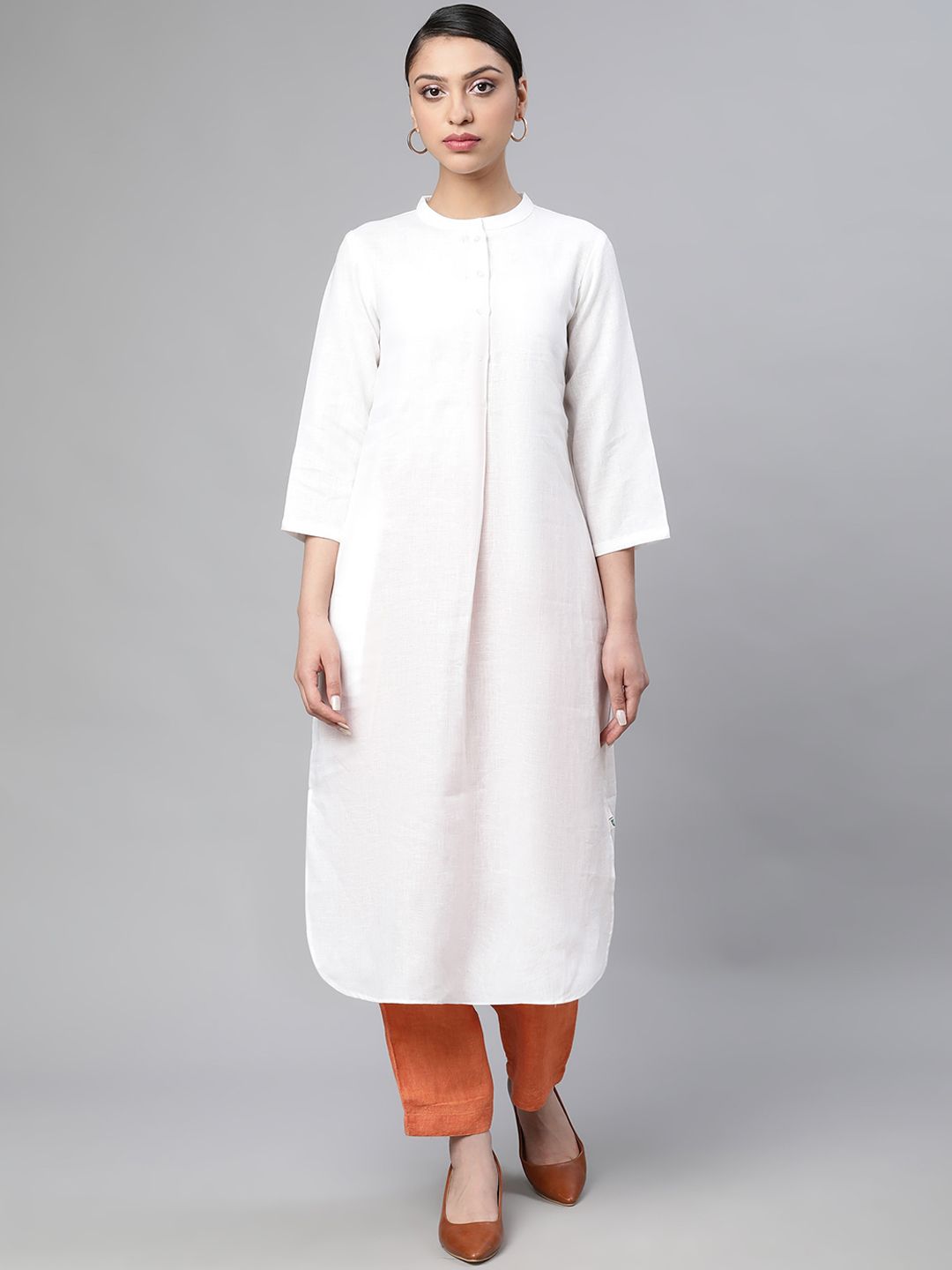 Linen Club Woman Women White Chikankari Kurta Price in India