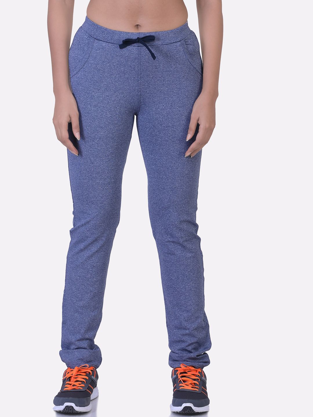 LAASA  SPORTS Women Navy Blue Solid Relaxed-Fit Track Pants Price in India