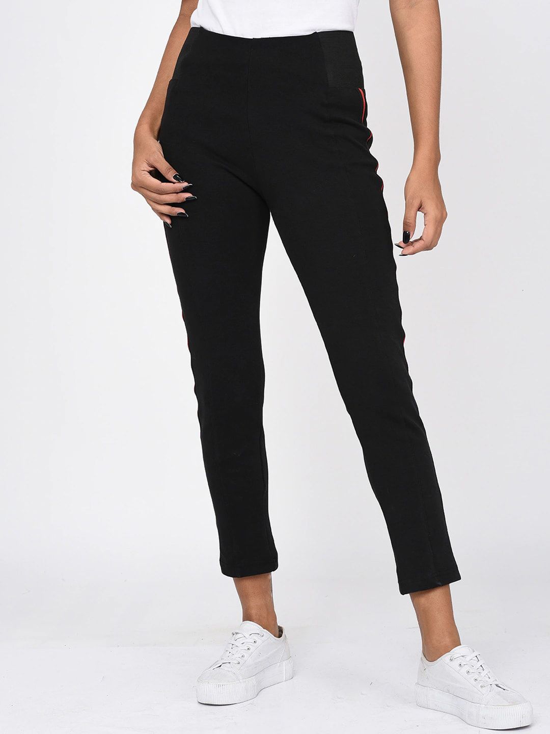 Rigo Women Black Comfort Slim Fit Trousers Price in India