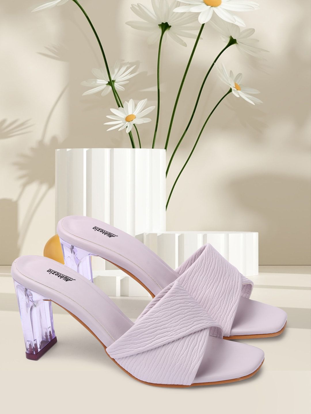 Alishtezia Purple PU Block Sandals Price in India