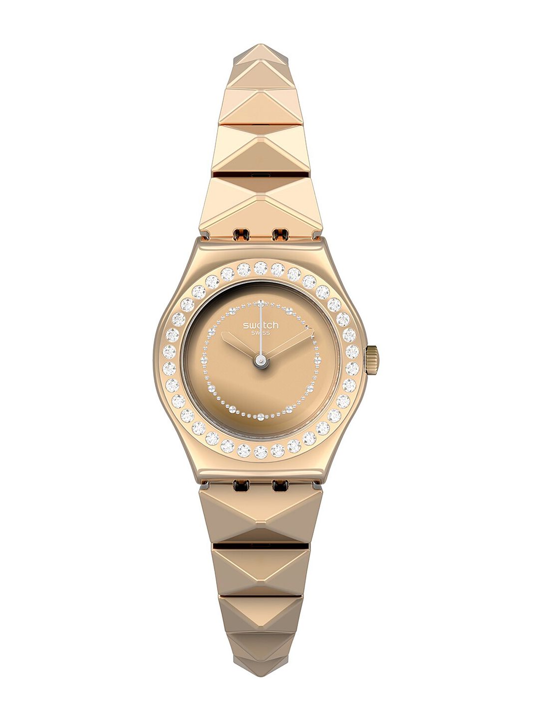 Swatch Unisex Embellished Dial & Stainless Steel Wrap Around Straps Analogue Watch YSG169G Price in India