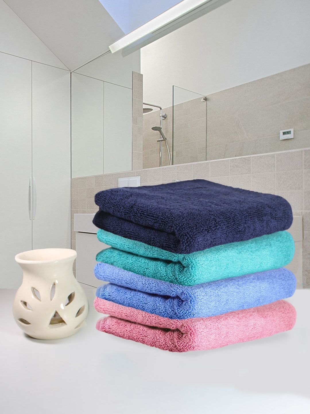 Heelium Set Of 4 Solid Bamboo 600 GSM Hand Towels Price in India