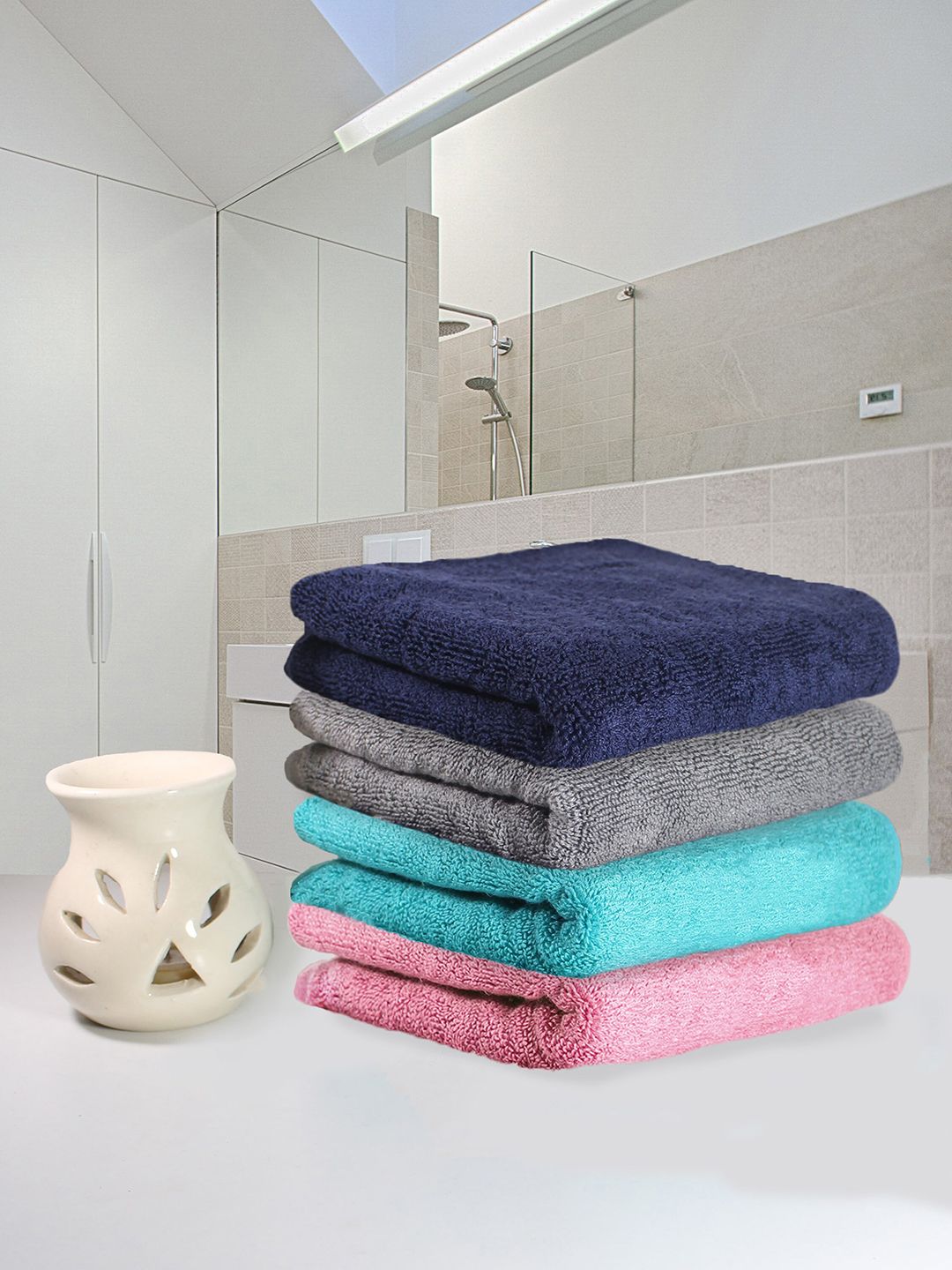 Heelium Set Of 4 Solid Hand Towels Price in India