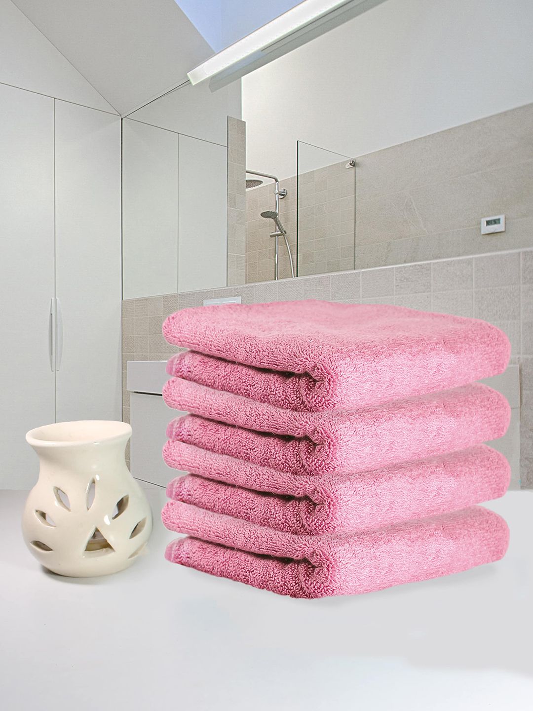 Heelium Set Of 4 Solid Bamboo 600 GSM Hand Towels Price in India