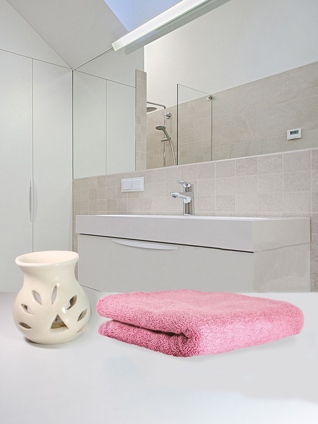 Heelium Peach Unisex Bamboo Super Soft & Quick Drying Home & Gym Hand Towel