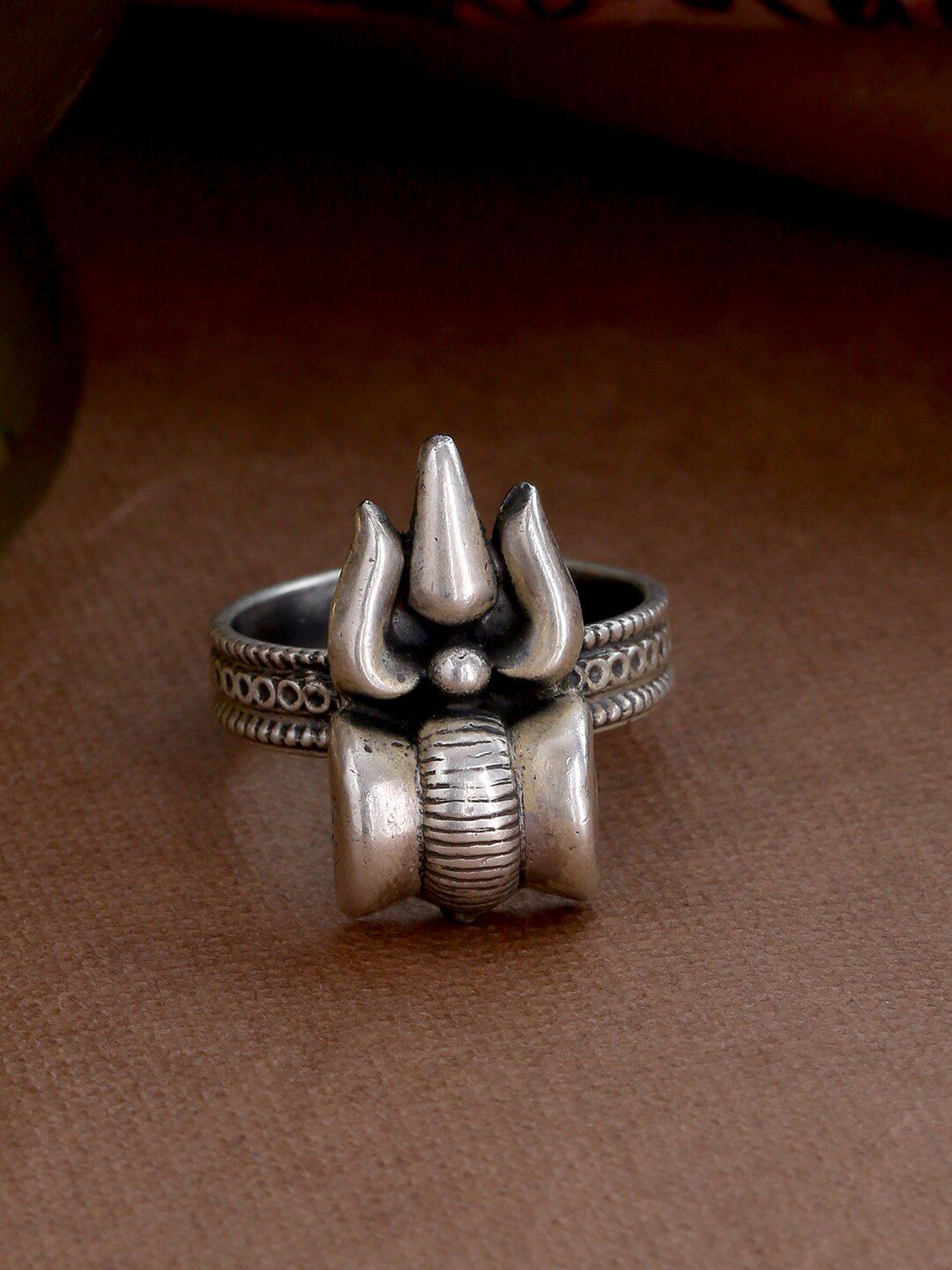 ADORN by Nikita Ladiwala  Silver-Toned Adjustable Finger Ring Price in India