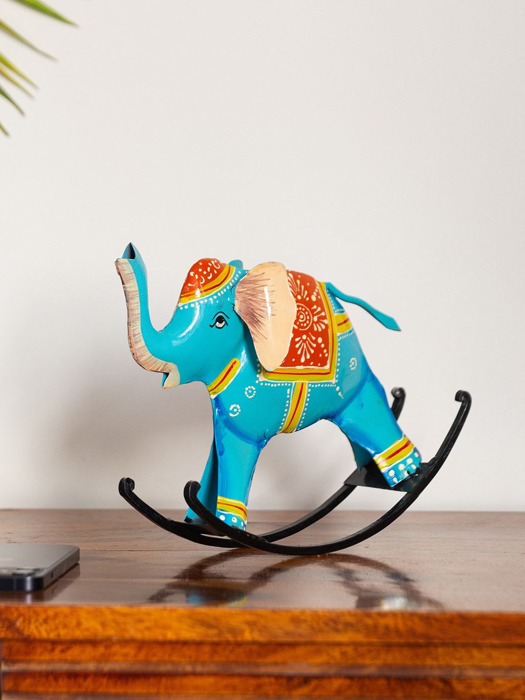 ExclusiveLane Blue & Red Handcrafted Elephant Showpieces Price in India