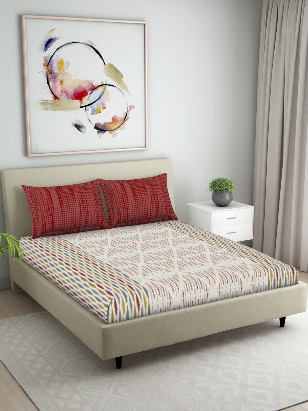 Welspun Unisex Red Bedsheets Price in India