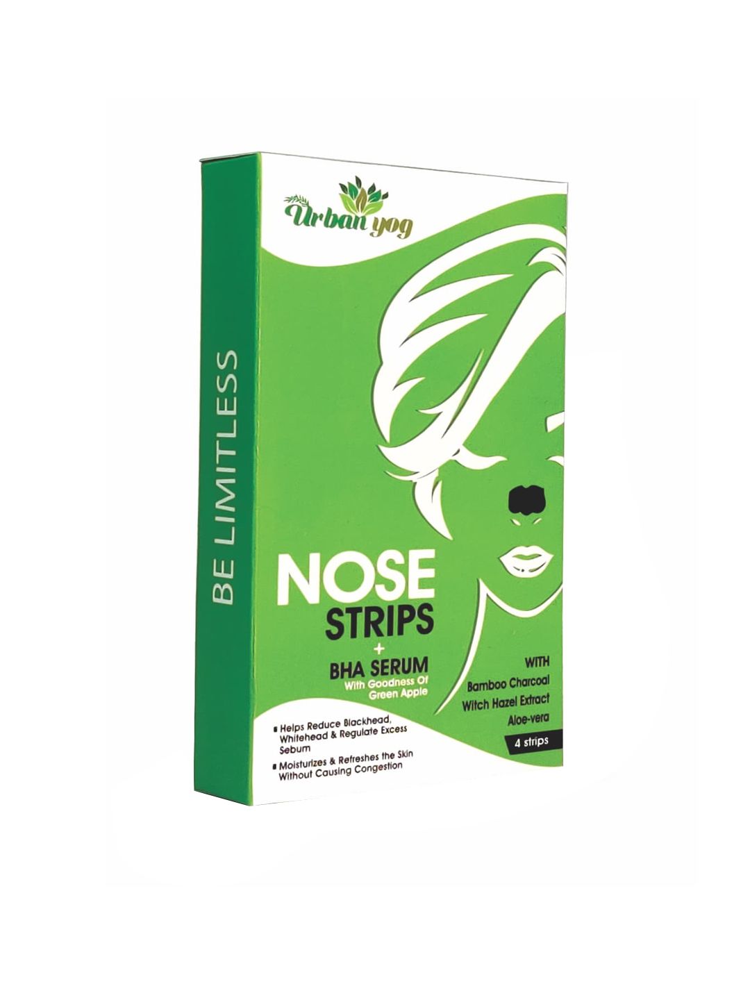 URBANYOG Nose Strips to Treat Pores with BHA Serum & Green Apple - 4 Strips