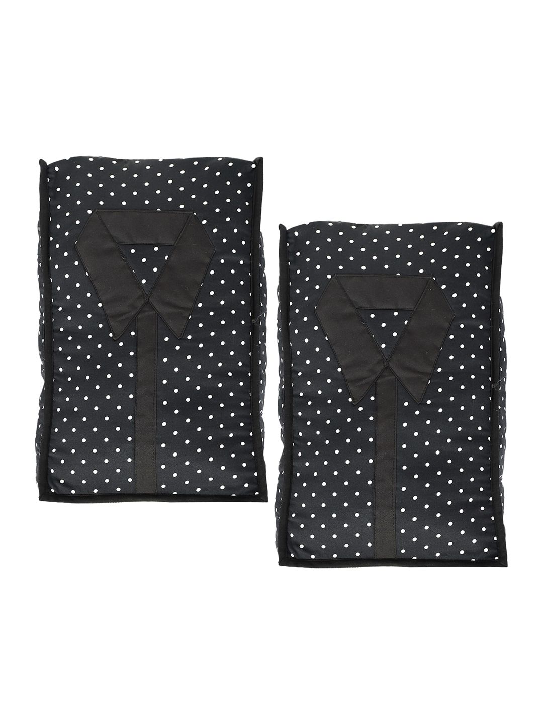 Kuber Industries Set Of 2 Black & White Printed Cotton Shirt Covers Price in India