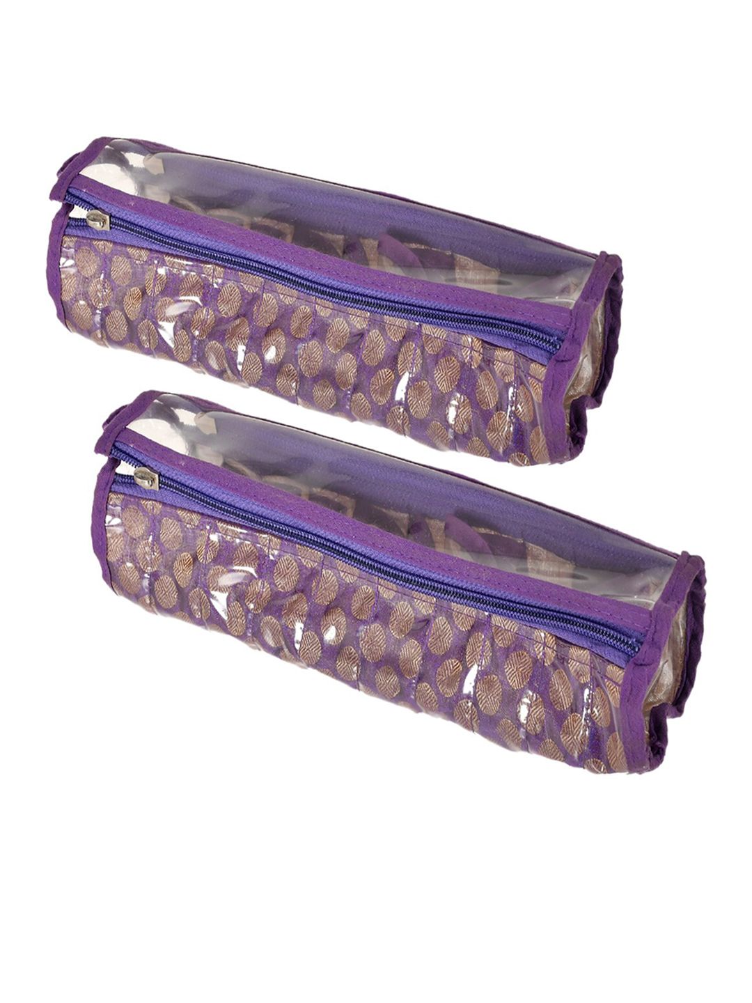 Kuber Industries Set Of 2 Purple Printed Bangle Organisers Price in India