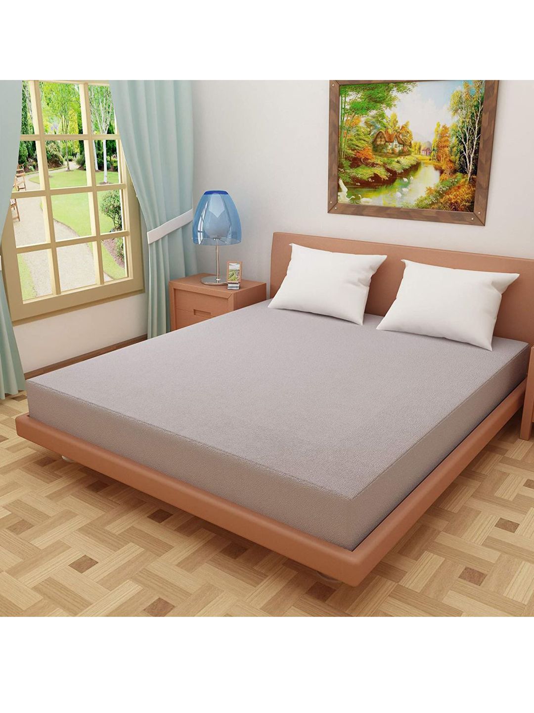EverHOME Grey Solid Mattress Protector Price in India