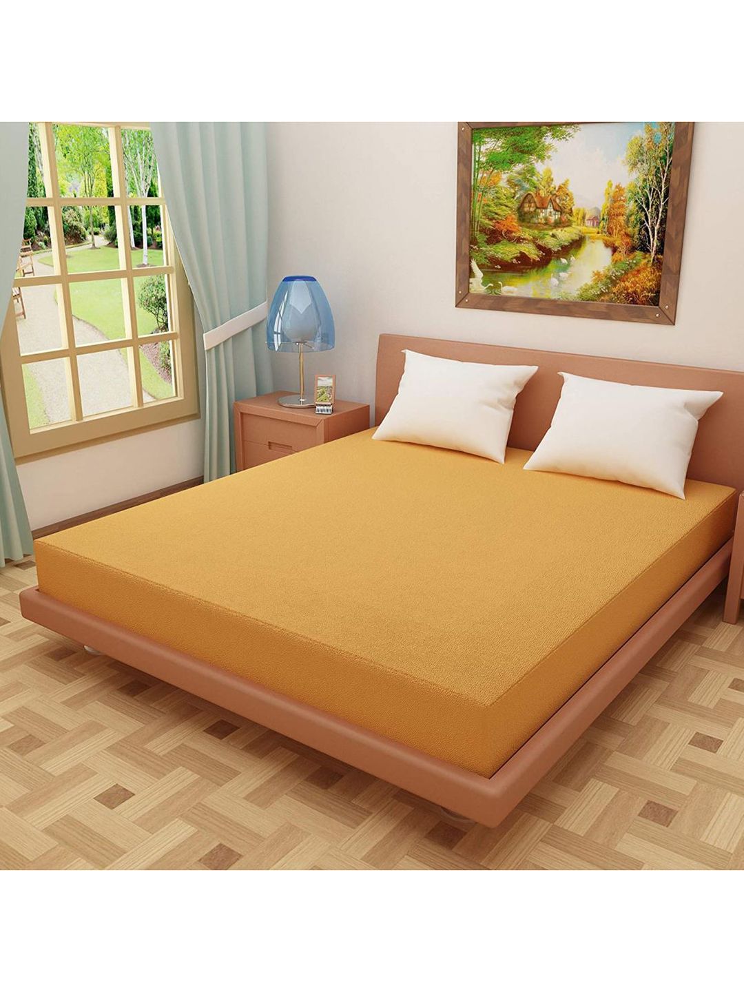 EverHOME Yellow Solid King Size Mattress Protector Price in India