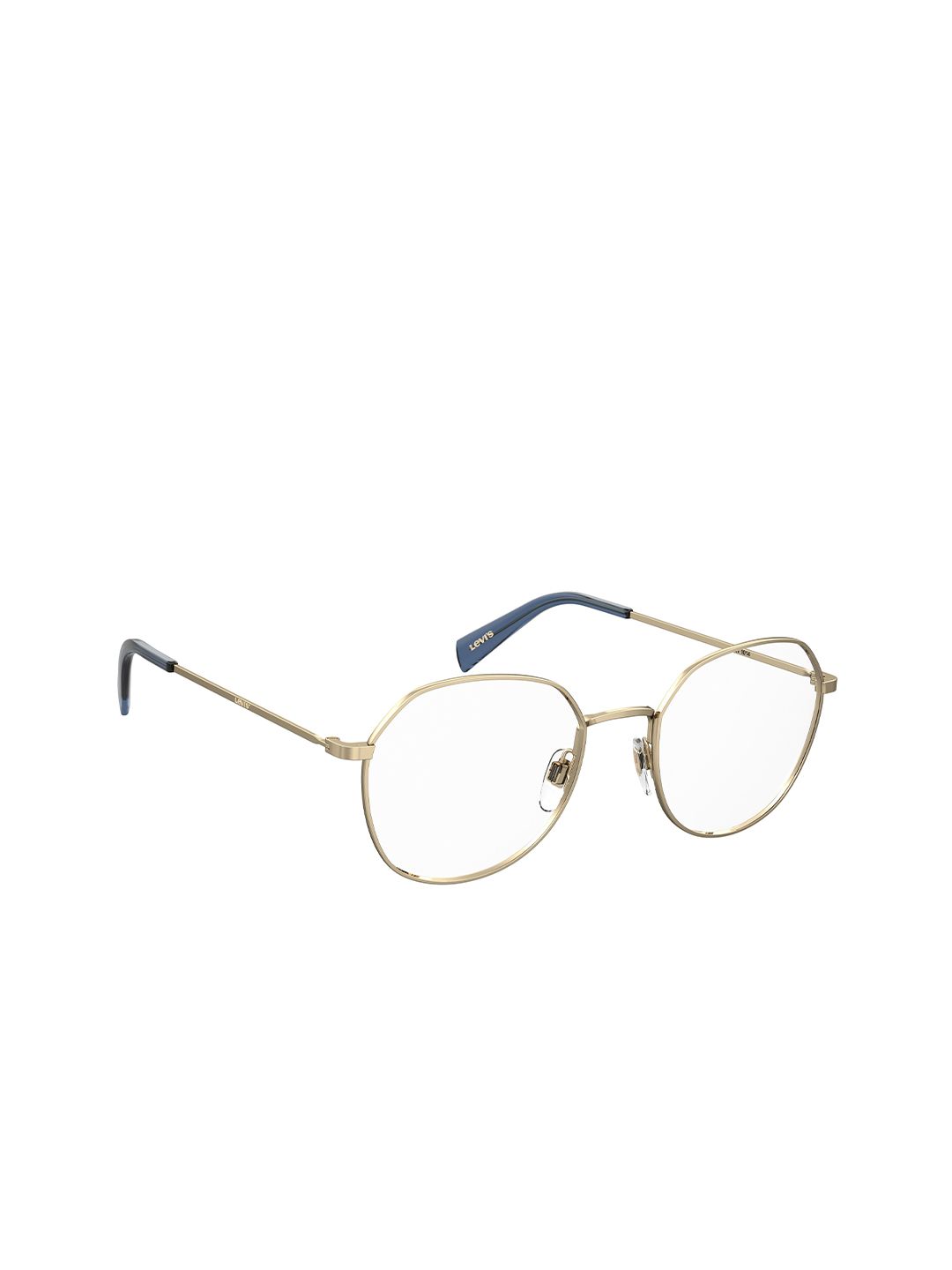 Levis Unisex Clear Lens & Gold-Toned Aviator Sunglasses with Polarised Lens Price in India