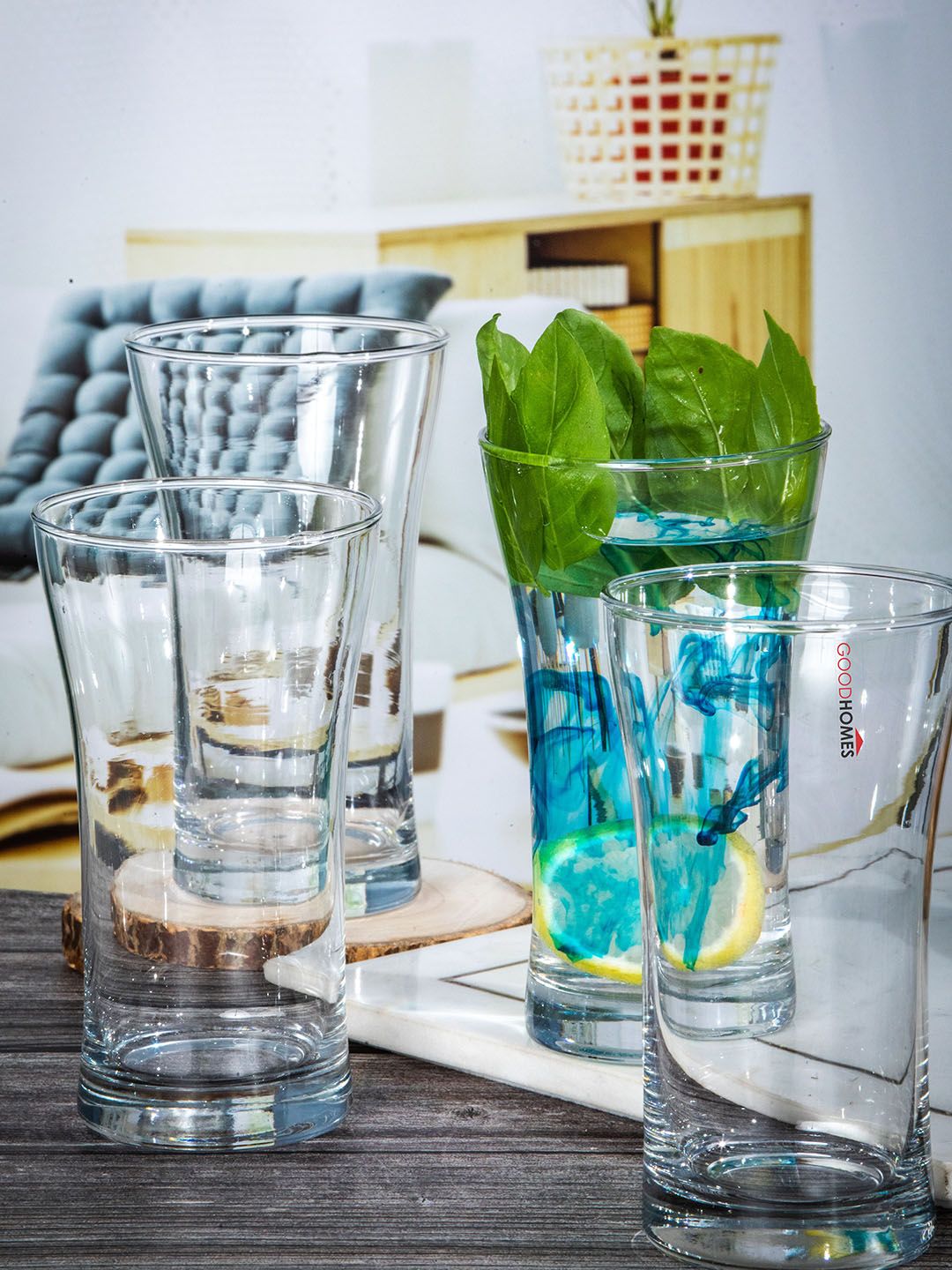 GOODHOMES Transparent Set of 6 Glass Arizona Tumblers Price in India