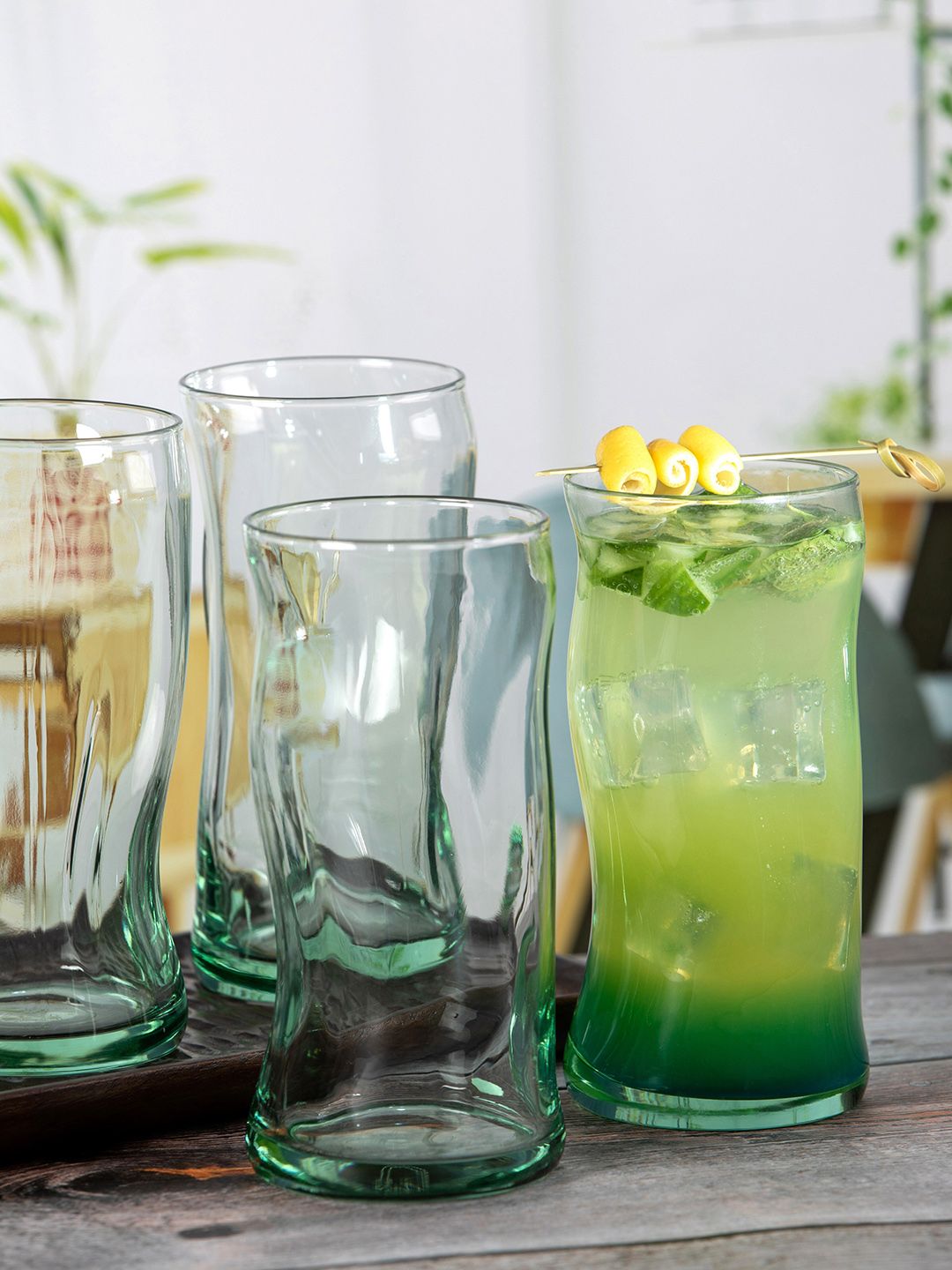 Pasabahce Set Of 4 Transparent Solid Glass Long Tumblers Price in India