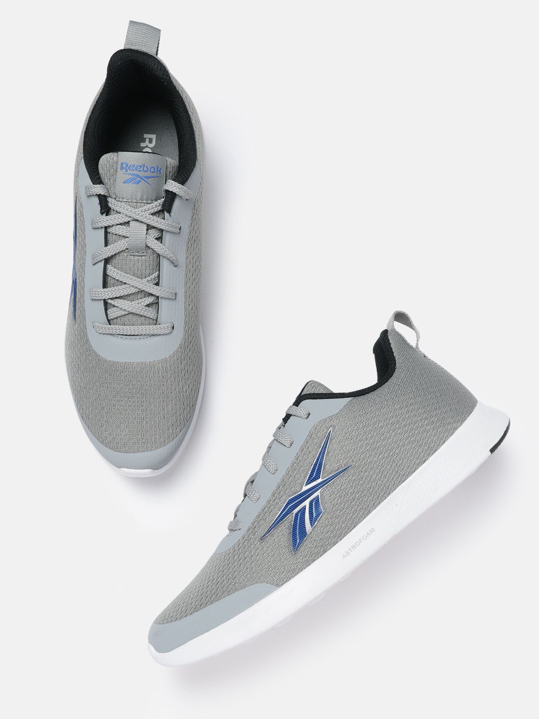 Reebok Men Grey Woven Design Lunar Walk Walking Shoes