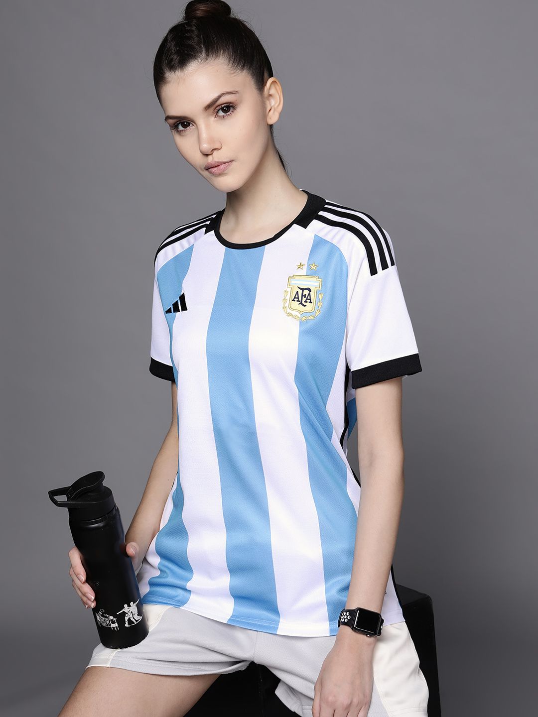 ADIDAS Women White & Blue  Argentina 22 Home Jersey Price in India