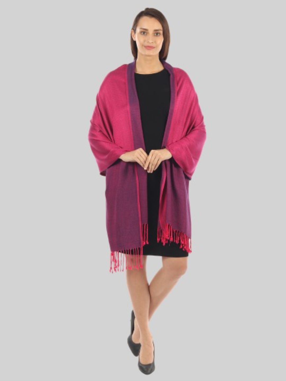 MUFFLY Women Purple & Pink Woven Design Stole Price in India