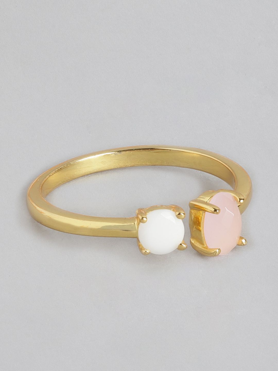 Carlton London Pink Gold-Plated Beaded Adjustable Ring Price in India