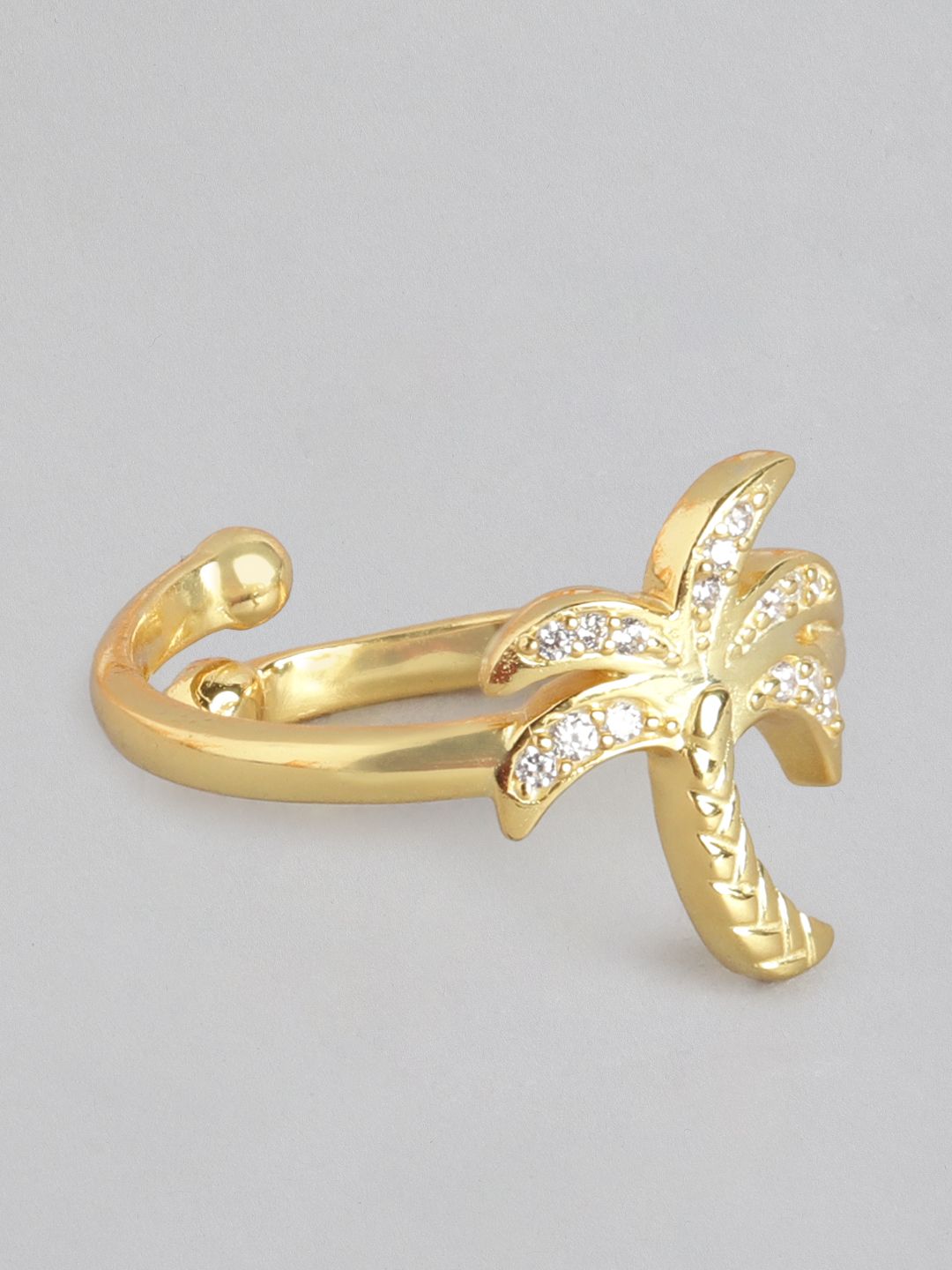 Carlton London Gold-Plated Cubic Zirconia Adjustable Ring Price in India
