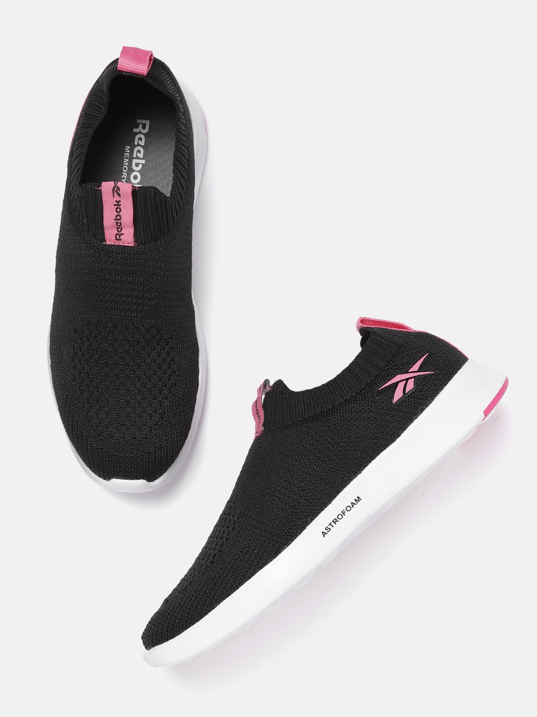 Reebok Women Black & Pink Woven Design Druhan 2.0 Walking Shoes Price in India