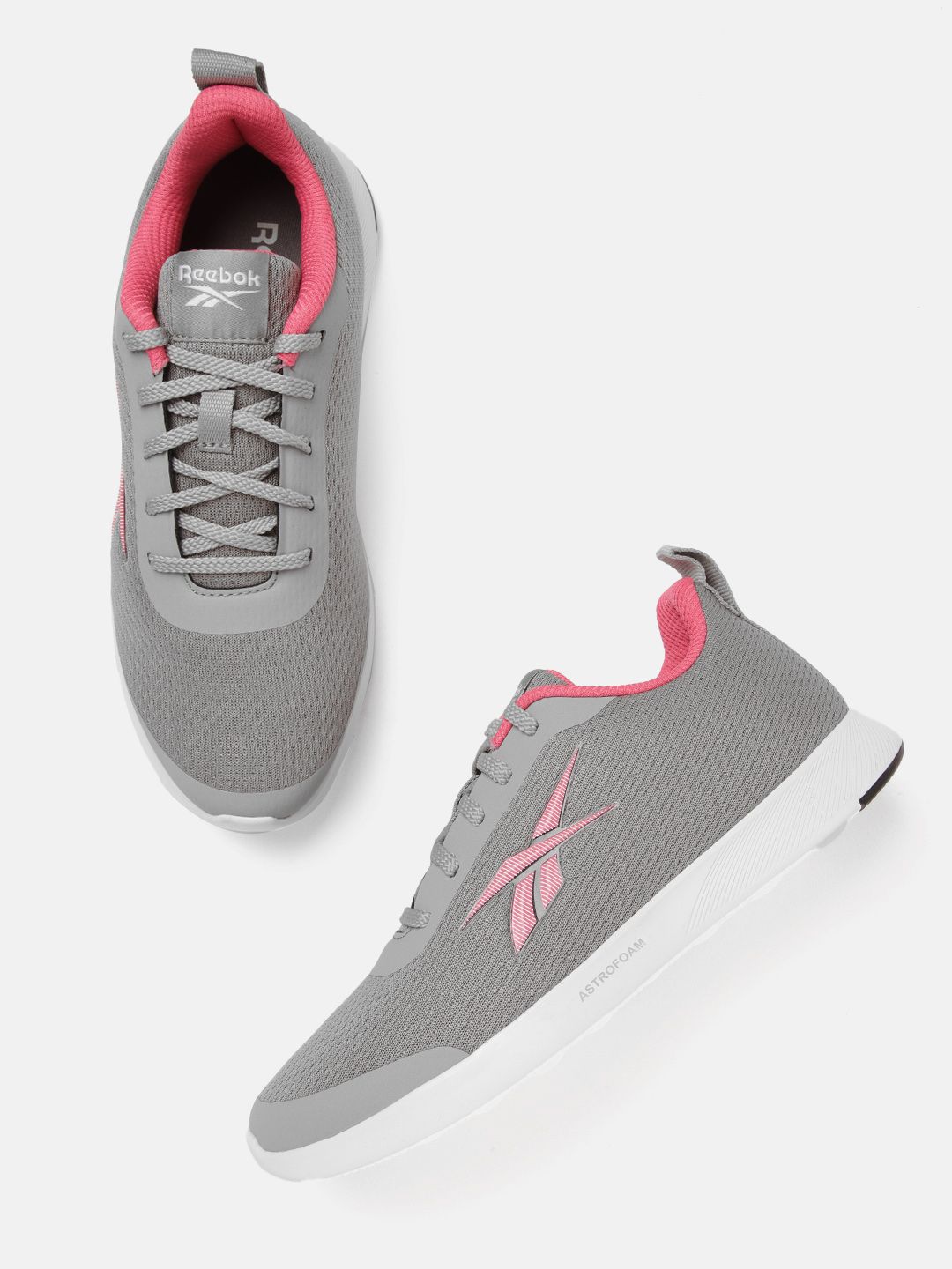 Reebok Women Grey Woven Design Lunar Walk Shoes Price in India