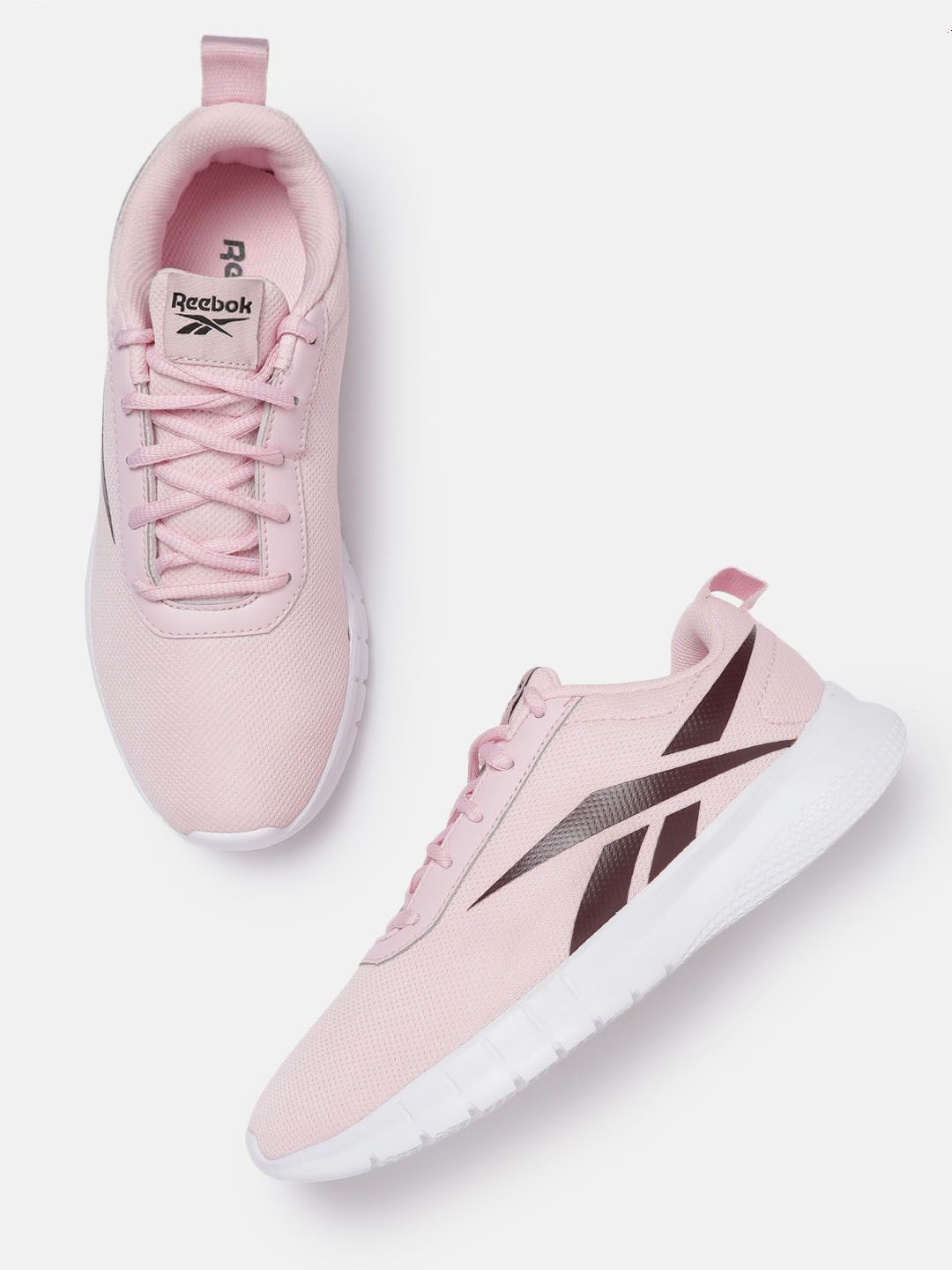 Reebok Women Pink Woven Design Turbo Flight Running Shoes Price in India