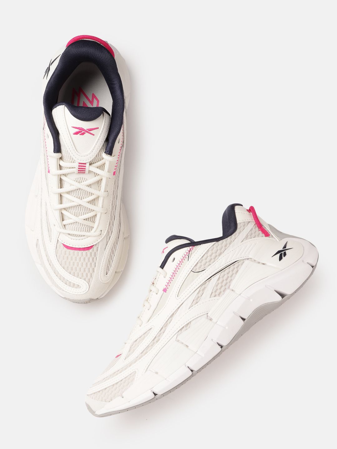 Reebok Women Off White Woven Design Zig Kinetica 2.5 Running Shoes Price in India