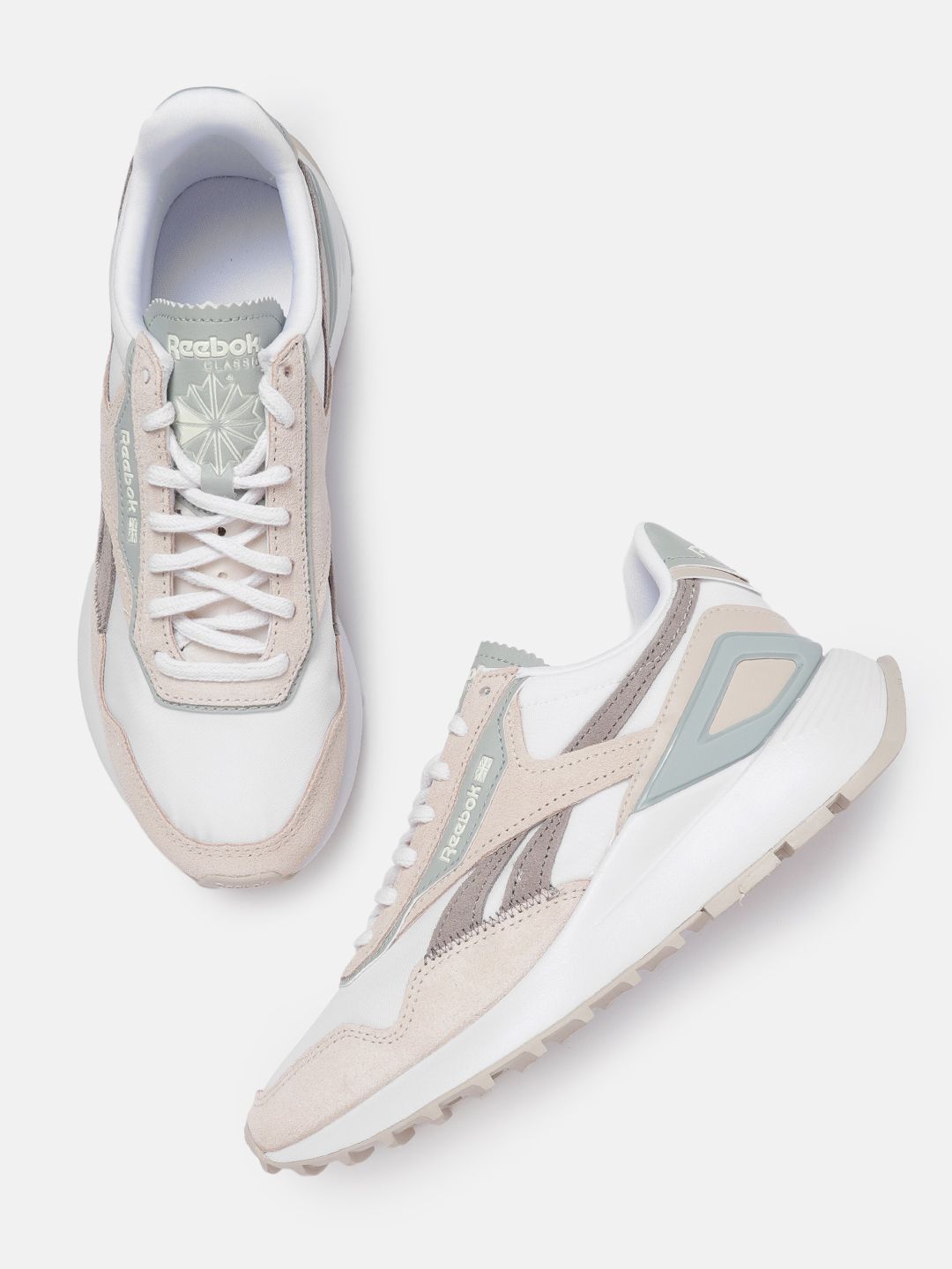 Reebok Classic Women Beige Colourblocked Suede Leather Legacy AZ Sneakers Price in India