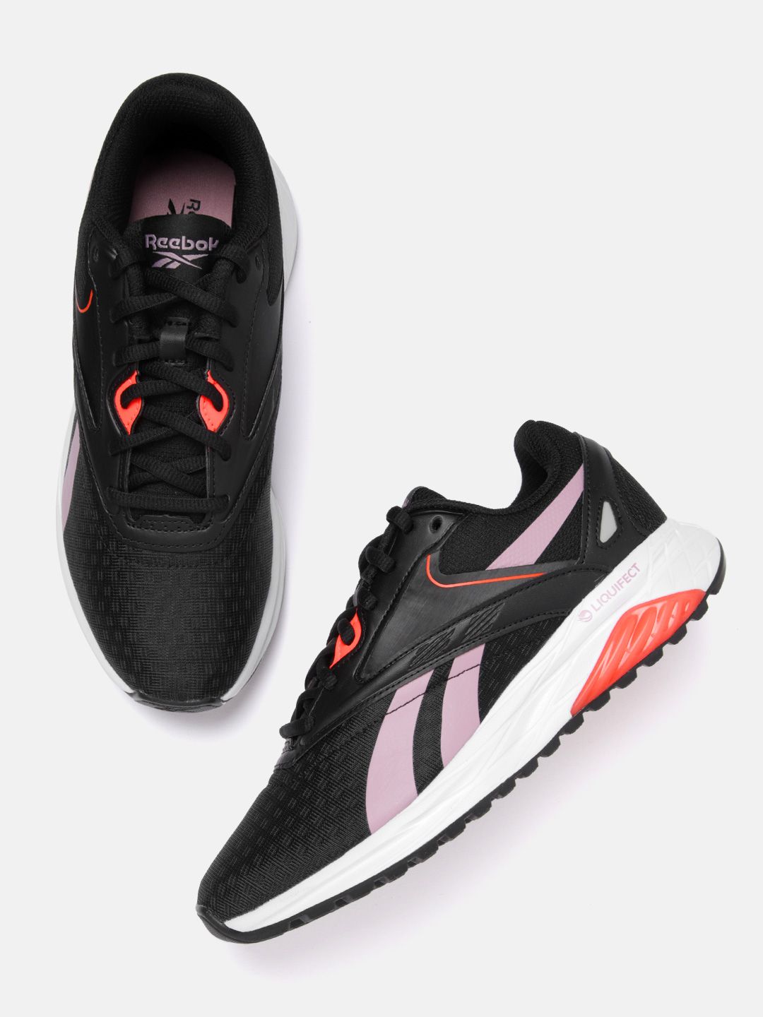 Reebok Women Black & Purple Woven Design Liquifect 90 2 Running Shoes Price in India