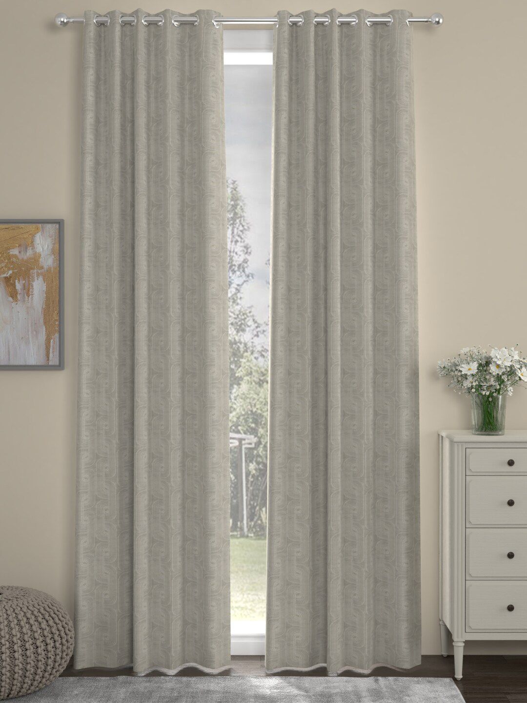 ROSARA HOME Unisex Beige Curtains and Sheers Price in India