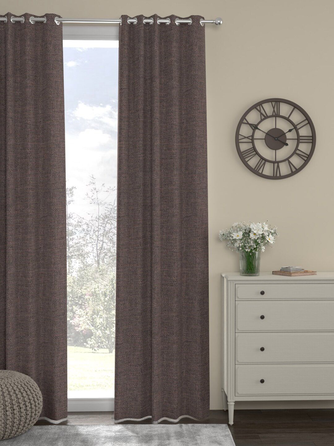 ROSARA HOME Unisex Mauve Curtains and Sheers Price in India