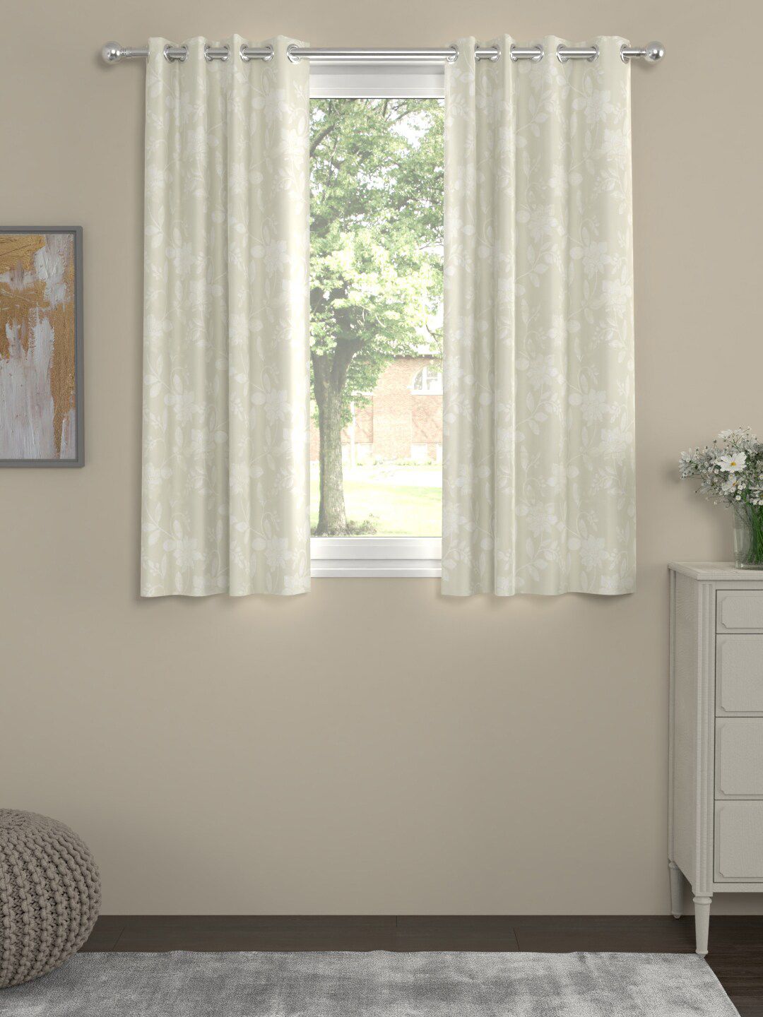 ROSARA HOME Unisex Off White Curtains and Sheers Price in India