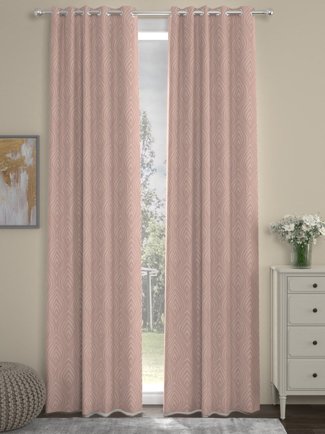 ROSARA HOME Unisex Nude Curtains and Sheers Price in India