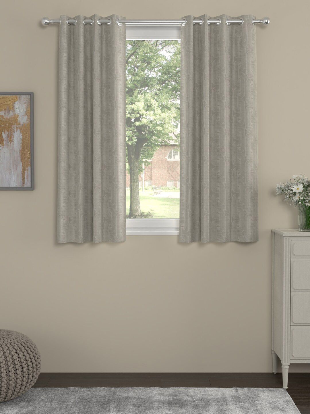 ROSARA HOME Unisex Beige Curtains and Sheers Price in India