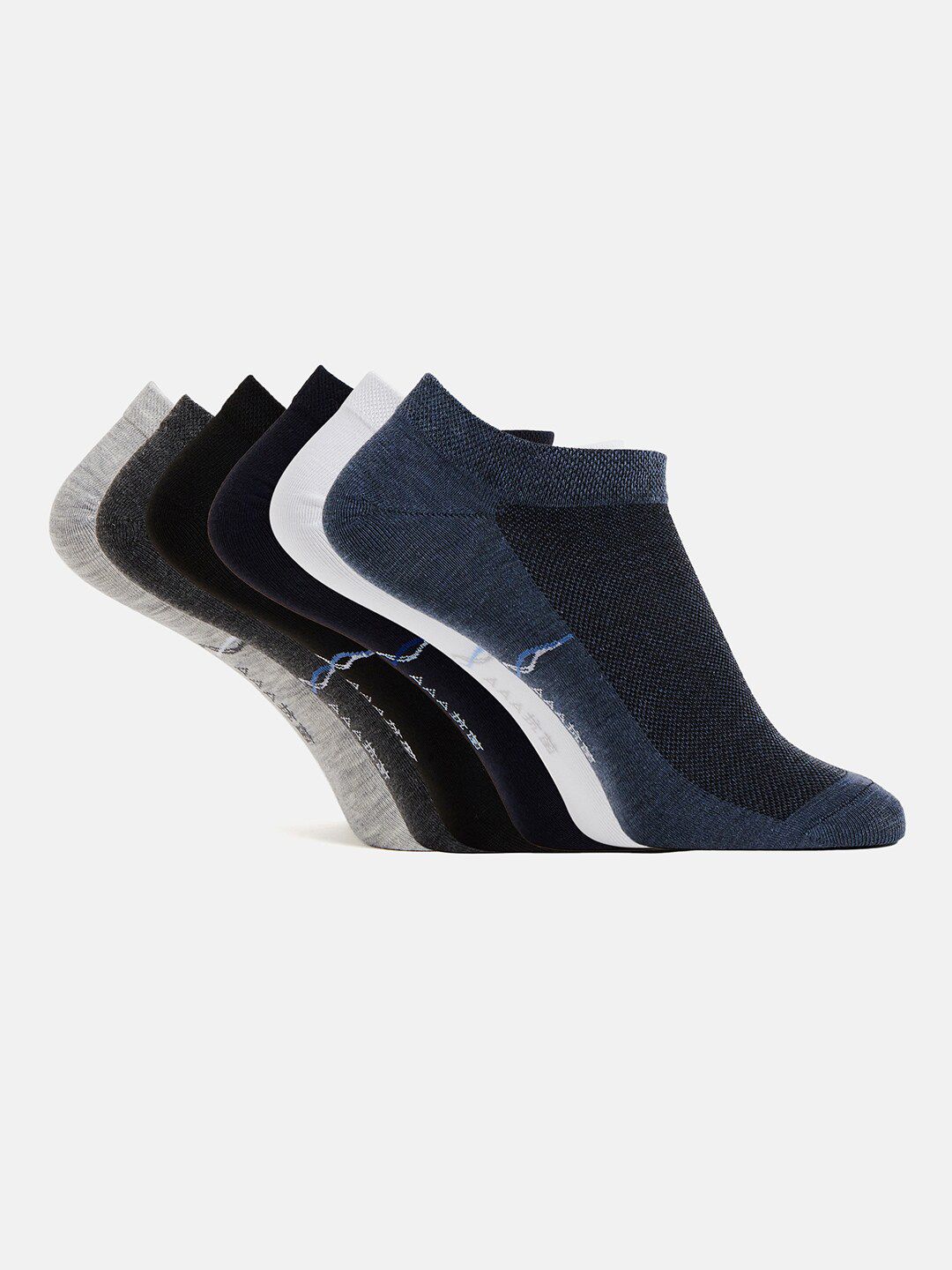 Camey Men Pack of 6 Assorted Ankle-Length Cotton Socks