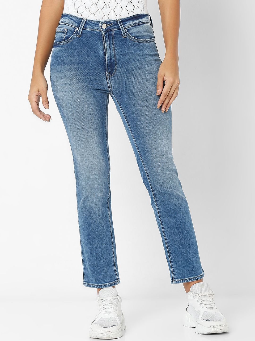 SPYKAR Women Blue Slim Fit Heavy Fade Jeans Price in India